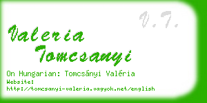valeria tomcsanyi business card